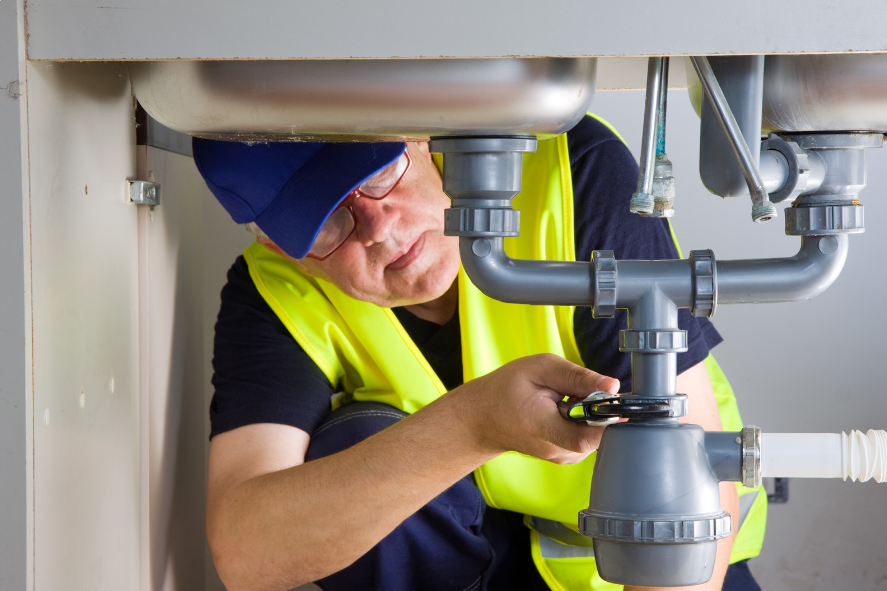 Plumber in yellow vest